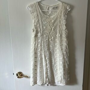 Abercrombie white embroidered minidress size S